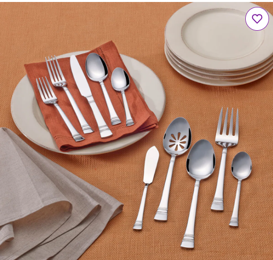 Pfaltzgraff Sapphire Bay 53-Piece Stainless Steel Flatware Set, Service for 8