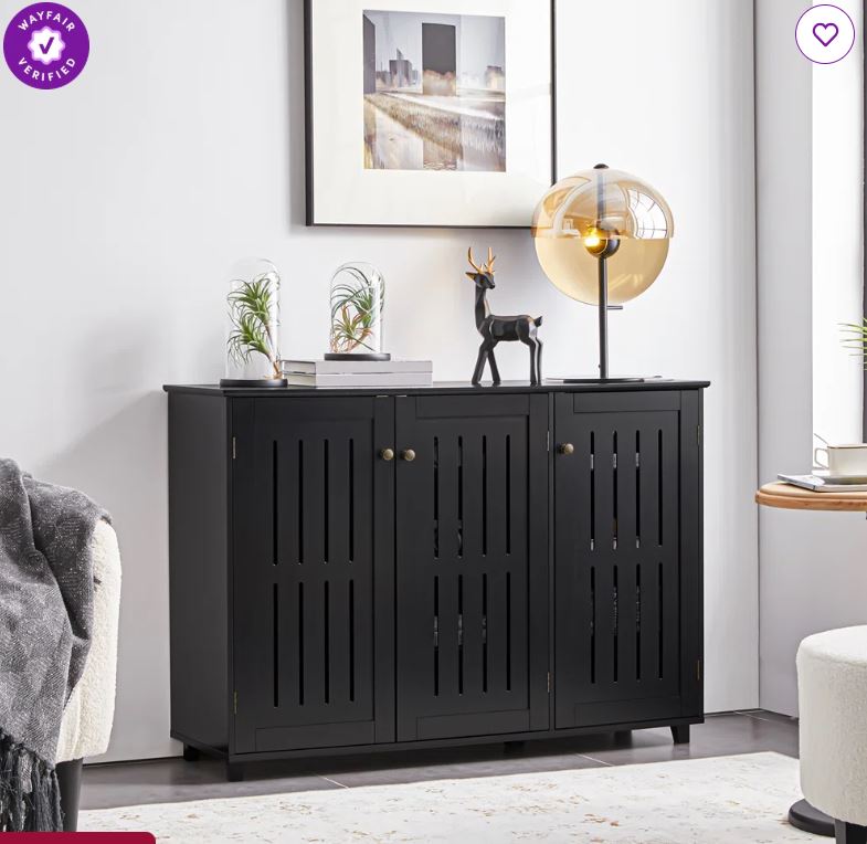 Eller 44.5″ L × 14.6″ W × 31.5″ H 16 Pair Shoe Storage Cabinet