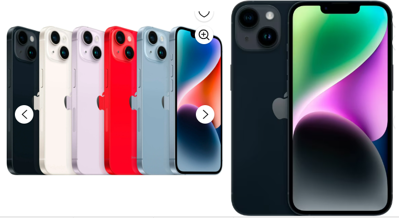 Restored Apple iPhone 14 – Fully Unlocked – 512 GB Midnight (Refurbished)