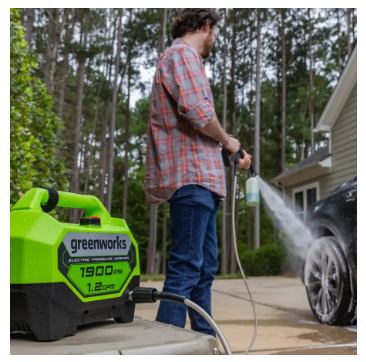 Greenworks – 1900 PSI 1.2 GPM Electric Pressure Washer Combo Kit – Green