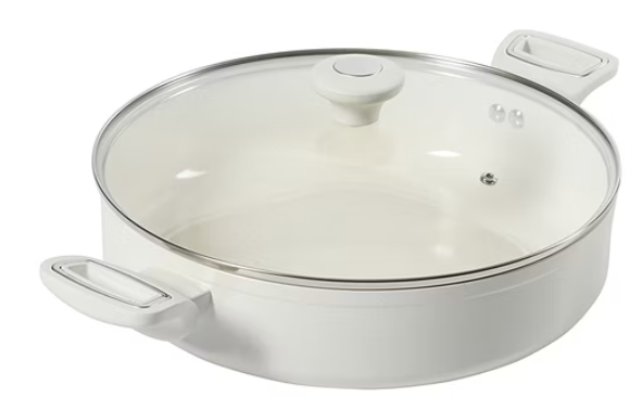 Martha Stewart Ceramic Non-Stick 12″ Everyday Pan with Lid