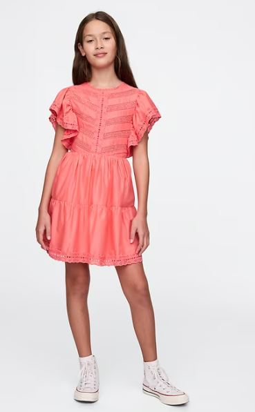 Kids Lace Tiered Ruffle Dress
