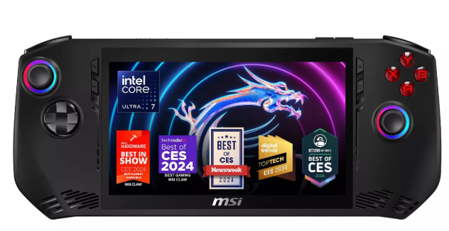 MSI Claw 7″ 120Hz Touchscreen Gaming Handheld Intel Core Ultra 7-155H 16GB RAM – 512GB SSD Storage Windows 11 Home Claw A1M-051US