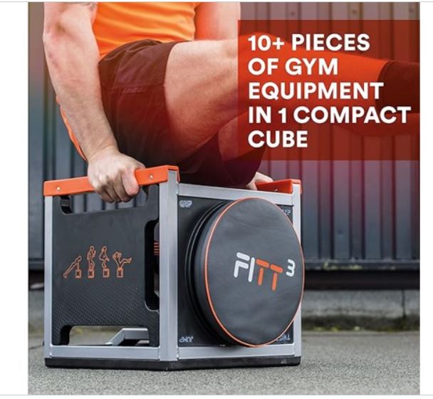 FITT Cube Total Body Workout, High Intensity Interval Training Machine Machine with 2 Cords & 3 Bands