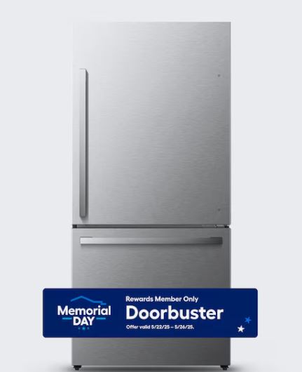 Hisense 17.2-cu ft Counter-Depth Bottom-Freezer Refrigerator Fingerprint Resistant Stainless Steel ) ENERGY STAR Certified