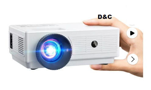 Mini Projector 1080P Portable Projector, Compatible with iOS/Android/ Windows/TV/HDMI/USB White 1PC