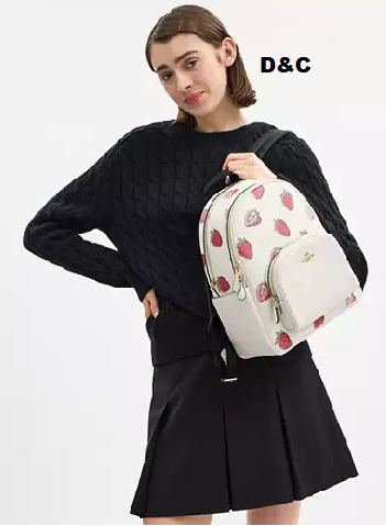 coachoutlet Court Backpack With Strawberry Print