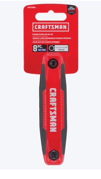 CRAFTSMAN Assorted Metric 8 -Pieces Hex key set