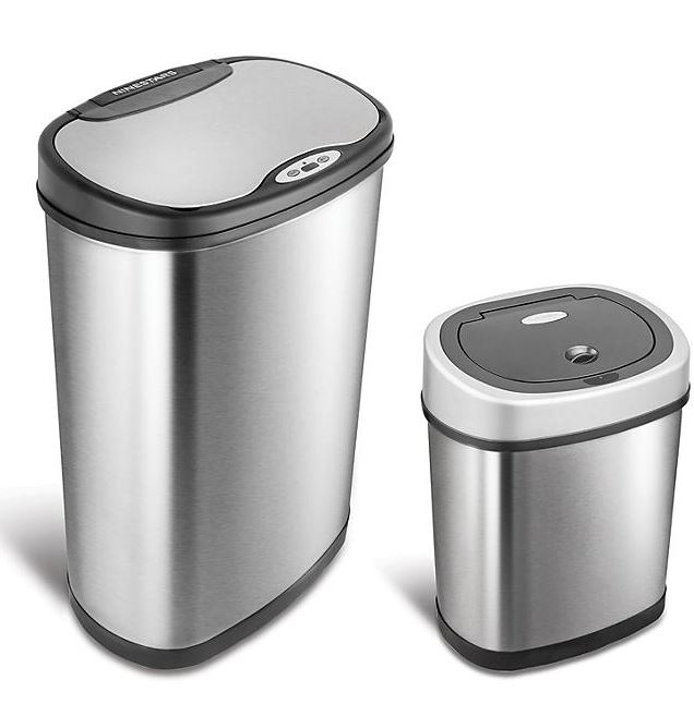 Nine Stars Sensor Trash Cans, Stainless Steel 13.2 gal./3.2 gal