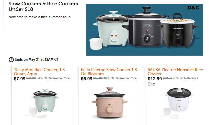 Slow Cookers & Rice Cookers Under $18