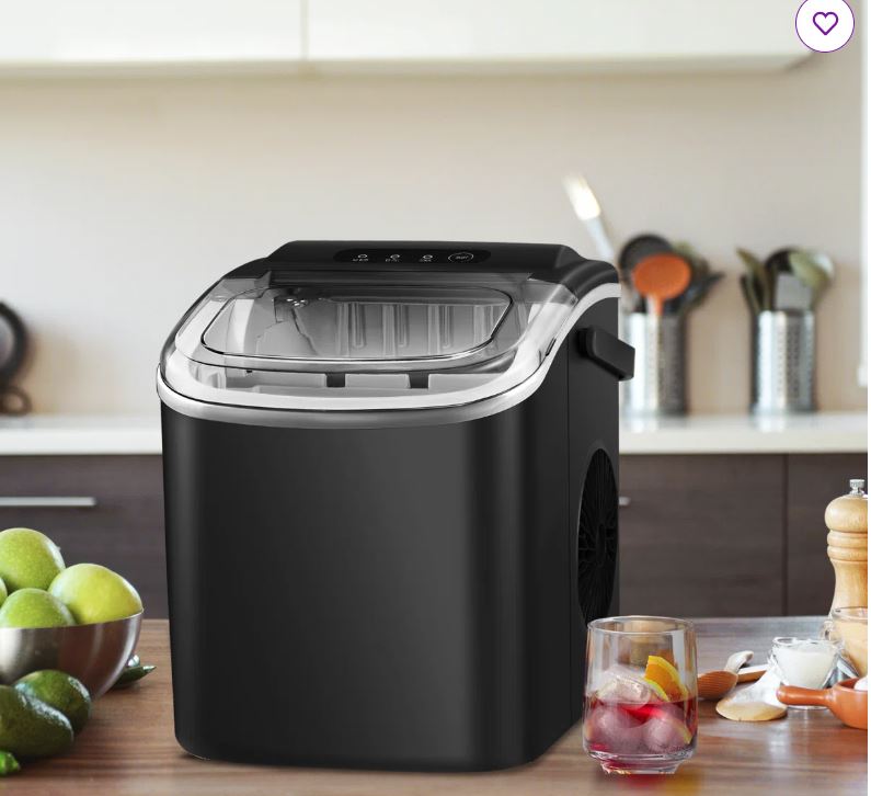 Antarctic Star Countertop Ice Maker Ice Machine With Handle,Self-Cleaning Ice Makers, 26Lbs/24H, 9 Ice Cubes Ready In 6 Mins For Home/Kitchen/Bar/Party/Camping