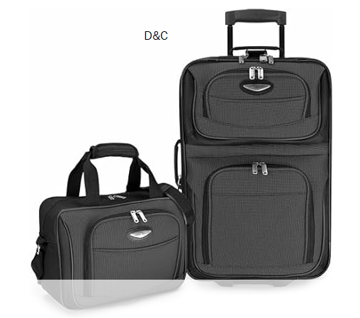Travel Select Amsterdam Expandable Rolling Upright Luggage, Gray, 2-Piece Set