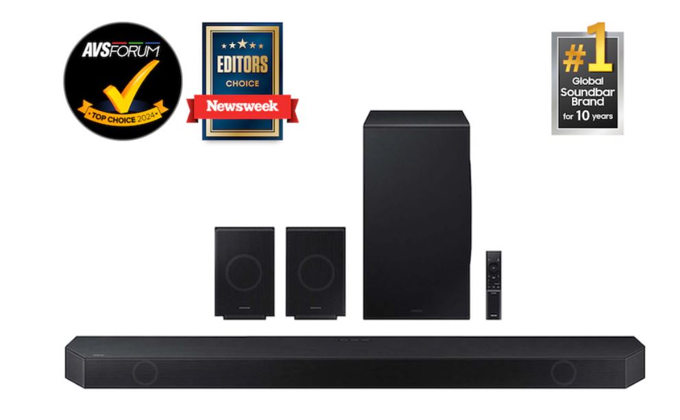 Q-series 11.1.4 ch. Wireless Dolby ATMOS Soundbar + Q-Symphony | w/ Rear Speakers | HW-Q990D