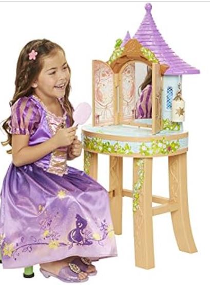 Rapunzel Vanity Disney’s Tangled Rapunzel’s Tower Vanity Playset with Mirror, Hair Brush, Hair Play Pieces, and Stool
