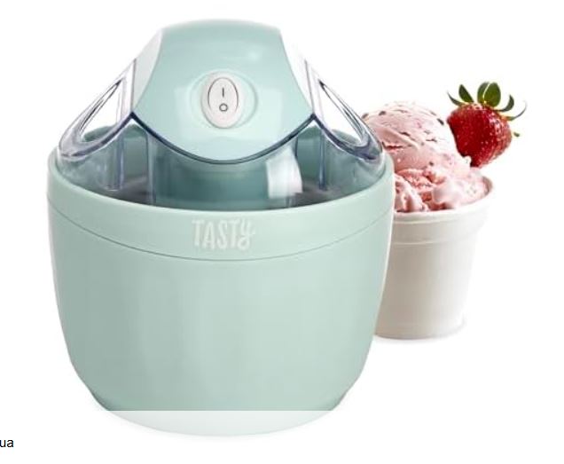 Tasty Mini Ice Cream Maker, Make Ice Cream, Sorbet, Frozen Yogurt, Gelato, Desserts, Quick Results, Single-Serve, Aqua