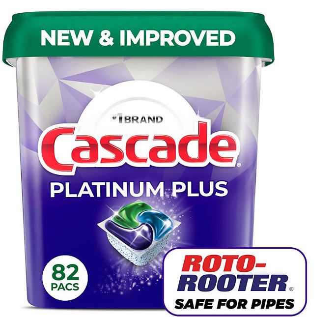 Cascade Platinum Plus ActionPacs Dishwasher Detergent Pacs, Fresh, 82 ct.