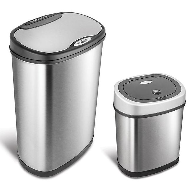 Nine Stars Sensor Trash Cans, Stainless Steel 13.2 gal./3.2 gal.