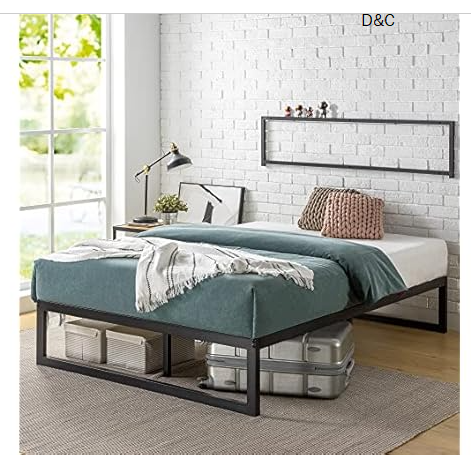 SPOFLYINN Full Size House Bed with Headboard and Storage Footboard, Solid Wood Full Platform Bed Frame for Teens Girls Boys Bedroom, No Spring Box Needed Gray