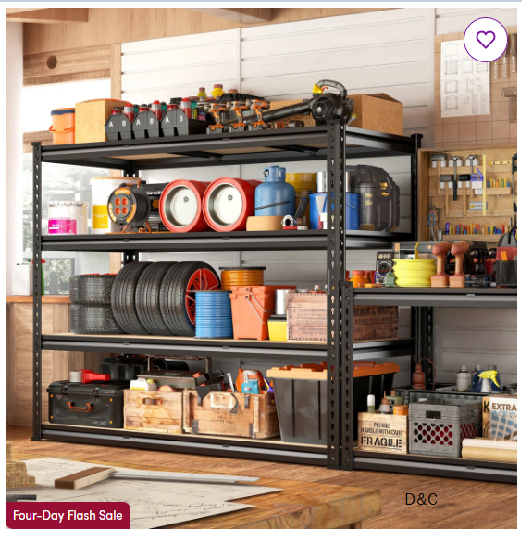 Storage Shelves, Heavy Duty Garage Shelving, Adjustable Metal Shelves For Garage Shelves, Sturdy Industrial Shelving Unit