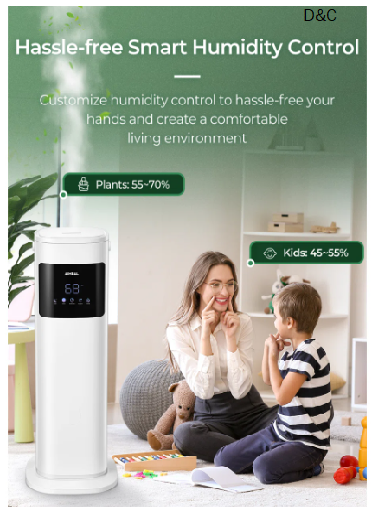 Aiheal Humidifier for Large Room Home, 10.5L Top Fill Cool and Warm Mist Ultrasonic Floor Humidifiers