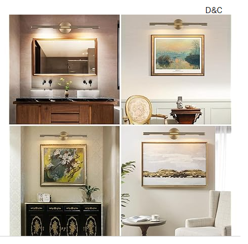 30″ Gold Rotatable Bathroom Vanity Light