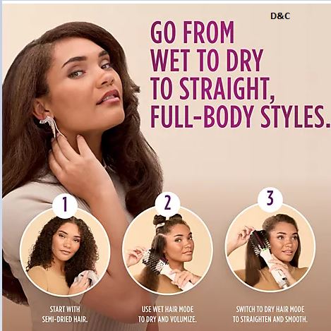 Shark SmoothStyle Blow Dry Brush & Heated Comb w/ Storage Bag\