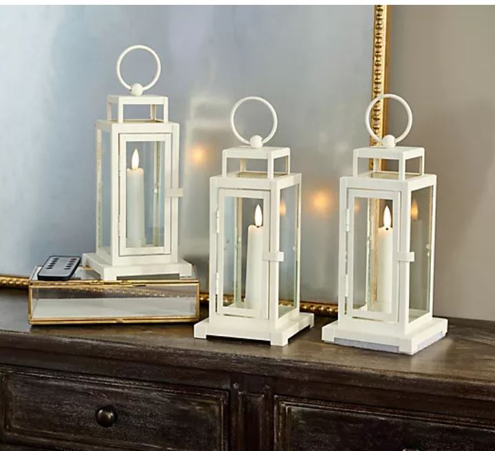 Home Reflections Indoor/Outdoor Set of (3) 9″ Taper Lanterns