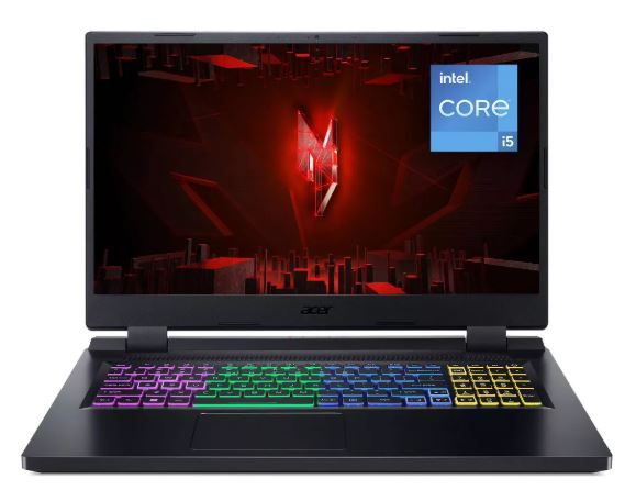 Acer Nitro 17.3″ 144Hz Gaming Laptop – Intel Ci5 – 16GB RAM – 512 SSD Storage – RTX4050 GPU – Black (AN517-55-558P)