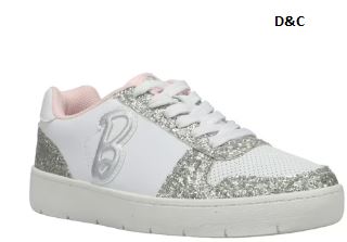 Barbie by Mattel Casual Women’s White Court Sneaker, Dual Sizes 6-11, Regular Width