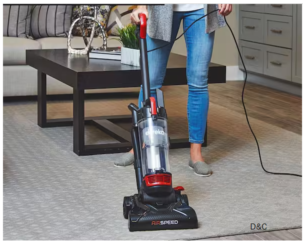 Air Speed Bagless Corded Washable Filter Multi-Surface Upright Vacuum in Red