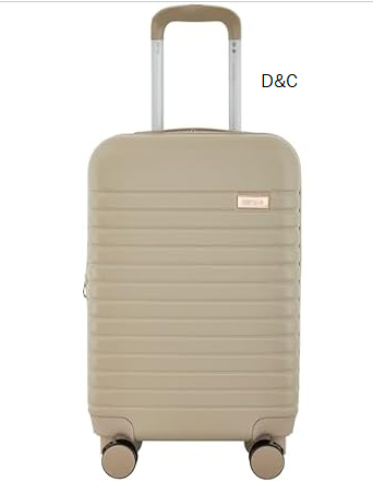 kensie Graceful Hardside Carry-On Luggage, Light Taupe, 22-Inch