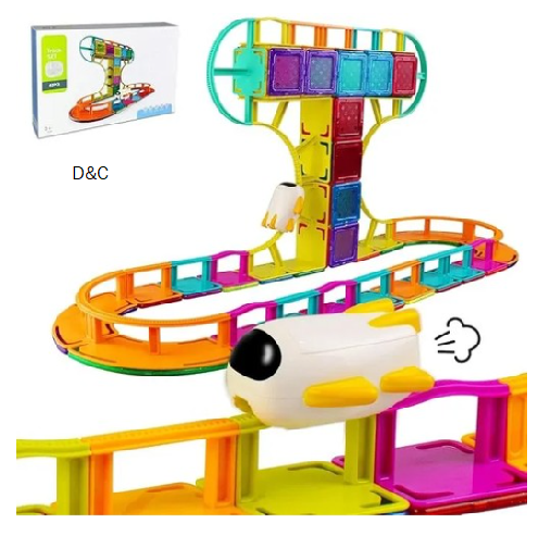 64-Piece Magnetic Tiles Sky Track Building Blocks – Educational STEM Toy