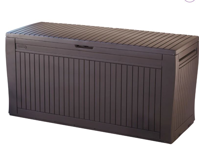 Keter Comfy 71 Gallon Durable Resin Outdoor Storage and Organization Deck Box Ideal For Garden Patio Furniture and Supplies