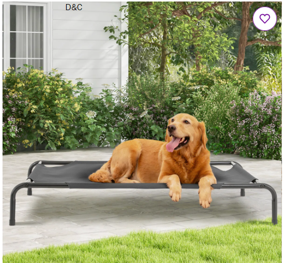 Cooling Elevated Dog Bed, Portable Raised Pet Cot with Breathable Fabric and Alloy Steel Frame