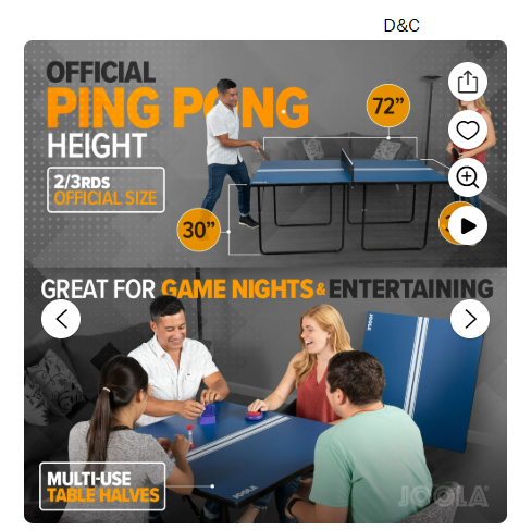 JOOLA Allegro Indoor Midsize Table Tennis Table with Net