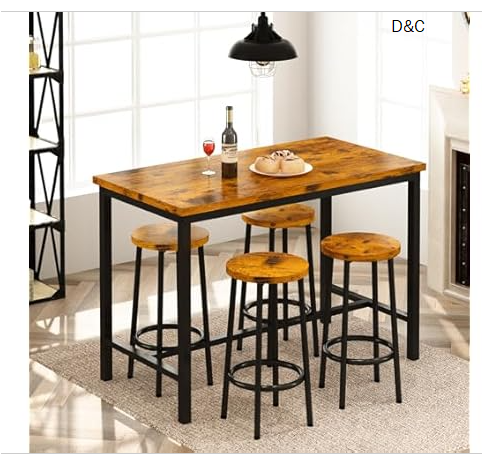 Better Homes & Gardens Austen 5-Piece Counter Height Dining Set, Vintage Oak