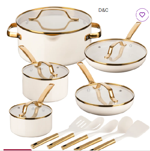 Gotham Steel Modern Collection 15 Piece Ceramic Nonstick Cookware Set