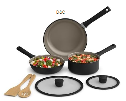 BELLA 7- Piece Cookware Set, With EverGood Nonstick Coating
