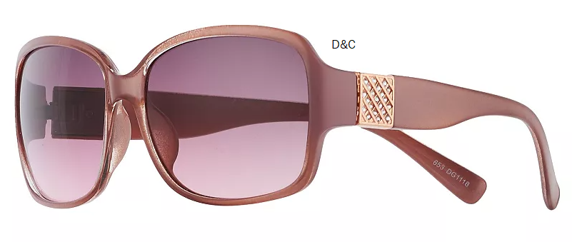 Women’s Nine West 59mm Square Rose Sunglasses with Rose Gold Tone Temple Detail