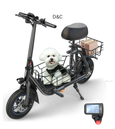 MIHOVER 550W Electric Scooter with Seat for Adult, 12 inch Commuter Electric Scooter for Pets with Front & Back Basket for Pets, Bigger Seat – up to 20 Miles 18.6MPH