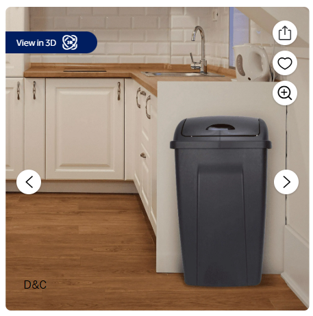 Mainstays 13 Gallon Trash Can, Plastic Swing Top Kitchen Garbage Trash Can, Black