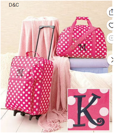 3-Pc. Girls’ Monogram “K” Luggage Set