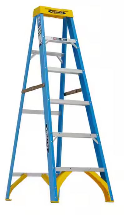 6 ft. Fiberglass Step Ladder (10 ft. Reach Height) with 250 lb. Load Capacity Type I Duty Rating