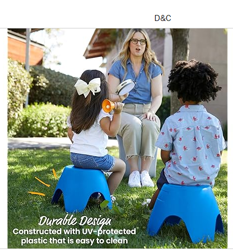 ECR4Kids Hideaway Chair, Kids Furniture, Dark Walnut/Grey Wash, 2-Pack