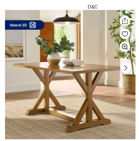 Better Homes & Gardens Modern 62 in Rectangle Solid Wood Dining Table, Light Honey