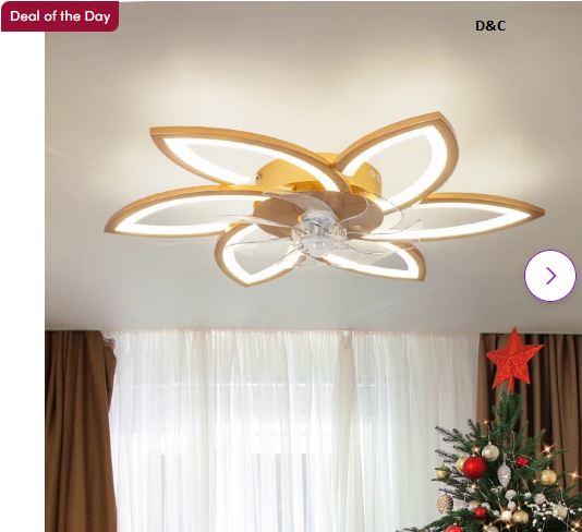 Acea 29.53” 7 Blade Ceiling Fan with LED Lights，Indoor Remote Control Ceiling Fans With Lights