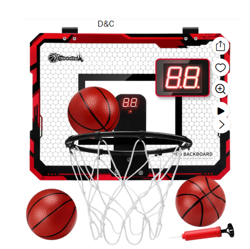 Ayieyill Basketball Hoop Indoor for Kids 15.7″ x 11.8″ – Automatic Scoring Basketball Hoop Mini Basketball Hoop for Door with 3 Balls, Basketball Toy for Kids Boy Toys Teens Adults