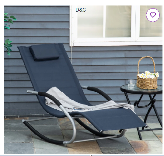 Abdurraheem Zero Gravity Rocking Chair Outdoor Chaise Lounge Chair Recliner Rocker with Detachable Pillow