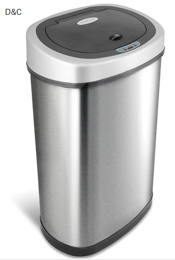 Nine Stars 13.2 Gallon Stainless Steel Motion Sensor Trash Can