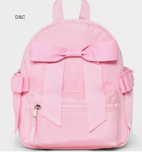 Girls’ 8.5″ Mini Bows Backpack – art class™ Pink: Lightweight Dome Design, 2-Bottle Holders